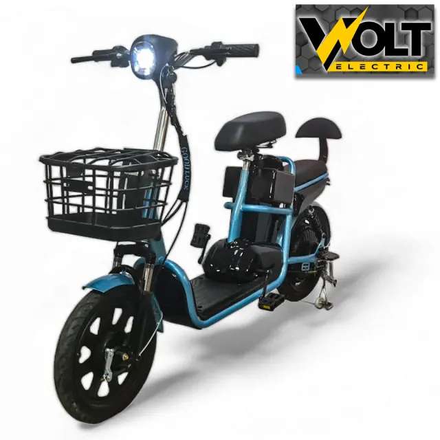 View 1 of Електрически скутер с двойна седалка Volt Electric J-ONE BLUE 500W/48V без регистрация