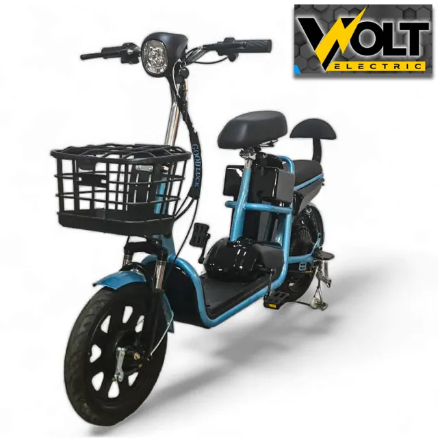 View 2 of Електрически скутер с двойна седалка Volt Electric J-ONE BLUE 500W/48V без регистрация