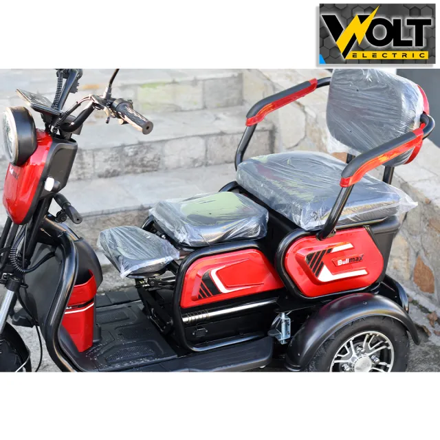View 2 of Електрическа триколка BULLMAX C1, 1500W, 20Ah, червена