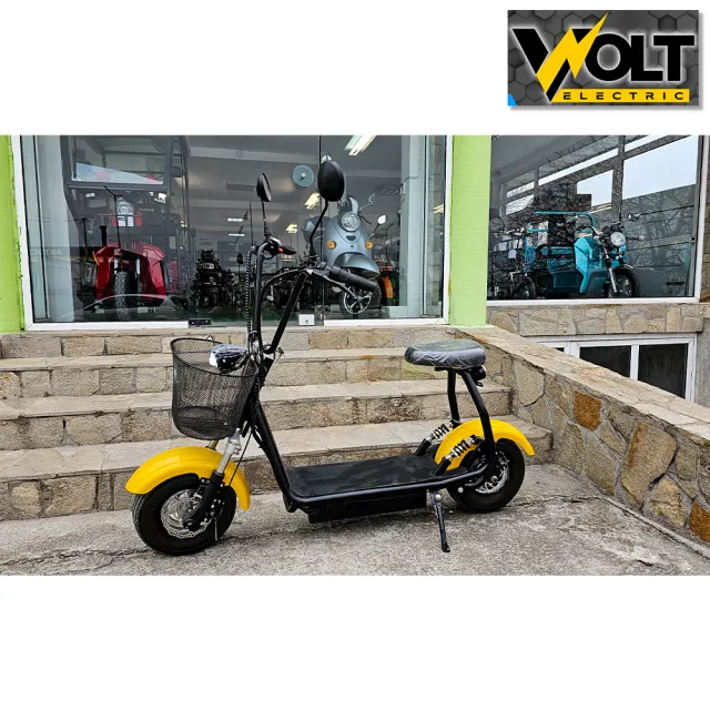 View 2 of Електрически скутер City Harley 1200W, 48V, YELLOW