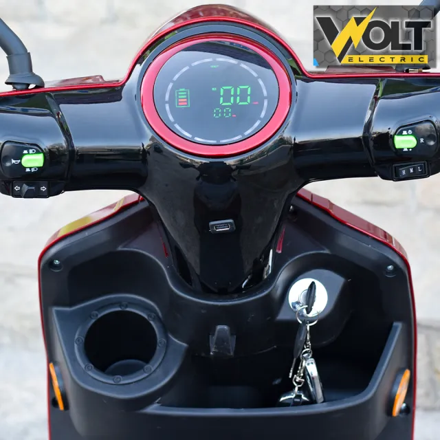 View 4 of Електрическа триколка VOLT ELECTRIC FM1 RED, LED, 1500W, магнитна спирачка, рекуперация