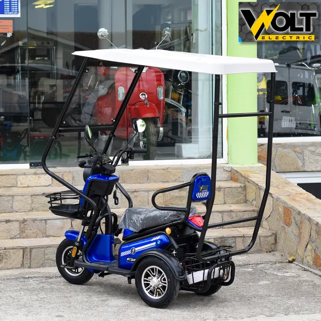 View 2 of Електрическа триколка Volt Electric PUDDING PRO с покрив и страници, 1800W, синя