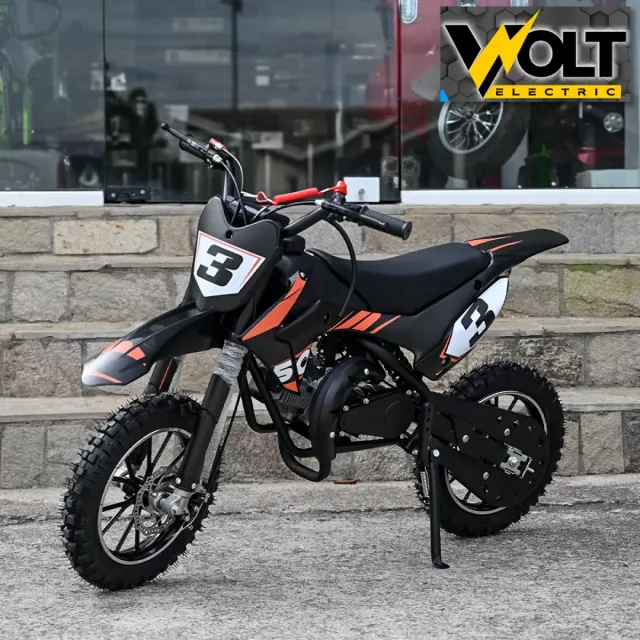 View 1 of Детски бензинов кросов мотор, 50cc, DIRT BIKE, двутактов двигател, оранжев
