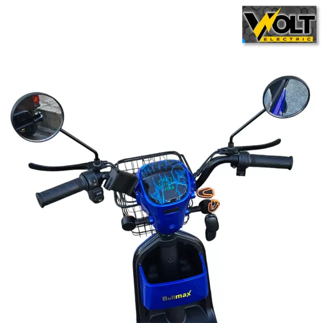 View 4 of Двуместен електрически скутер велосипед с педали BULLMAX BUZZ 16" джанти, 750W, 12Ah, син