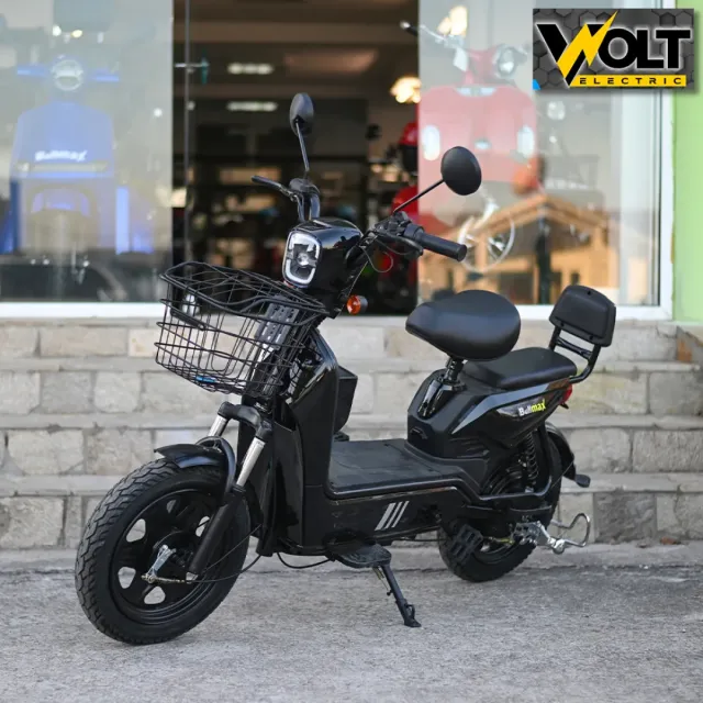 View 2 of Двуместен електрически скутер велосипед с педали BULLMAX BUZZ 16" джанти, 750W, 12Ah, черен лак