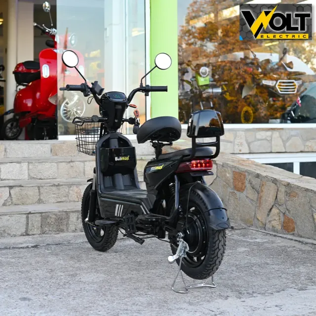 View 4 of Двуместен електрически скутер велосипед с педали BULLMAX BUZZ 16" джанти, 750W, 12Ah, черен лак