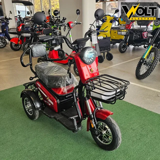 Двуместна електрическа триколка Volt Electric PUDDING PRO 1800W, червена