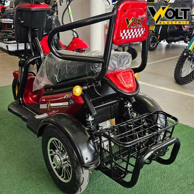 Двуместна електрическа триколка Volt Electric PUDDING PRO 1800W, червена