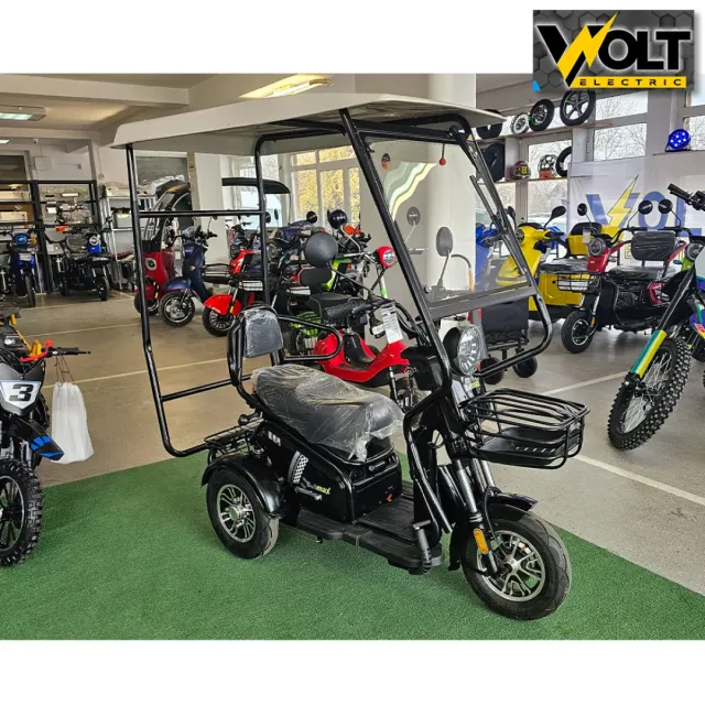 View 1 of Електрическа триколка Volt Electric PUDDING PRO с покрив и страници, 1800W, черна