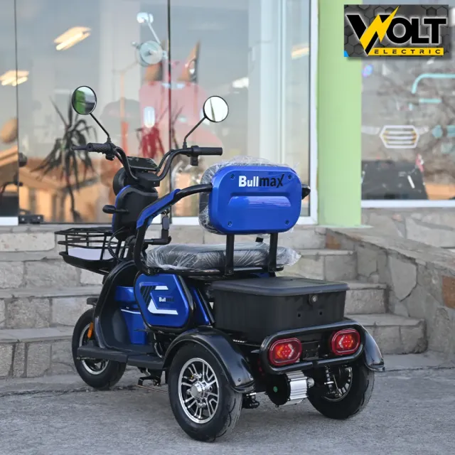 View 2 of Триместна електрическа триколка BULLMAX C1 1500W, 20Ah, синя