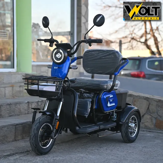 View 9 of Триместна електрическа триколка BULLMAX C1 1500W, 20Ah, синя