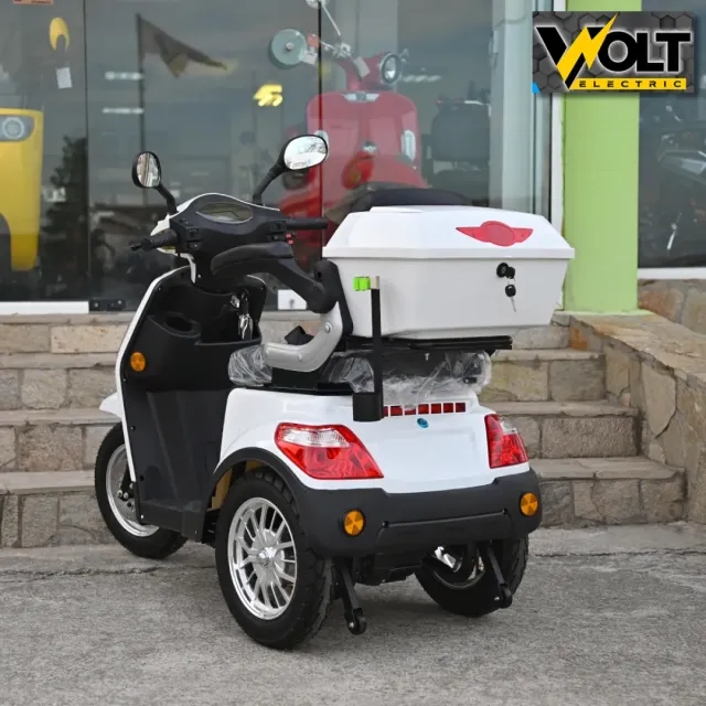 View 4 of Луксозна електрическа триколка VOLT Electric FM1, WHITE, 1500W, 20Ah, плавен старт, аудио система и аларма, с рекуперация и магнитна спирачка