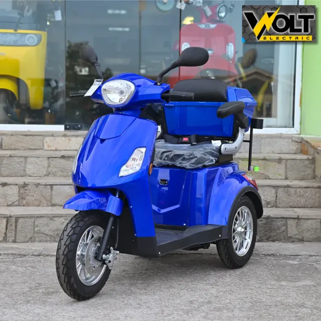 View 1 of Луксозна електрическа триколка VOLT Electric FM1, BLUE, 1500W, 20Ah, плавен старт, аудио система и аларма, рекуперация, магнитна спирачка
