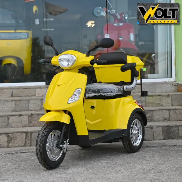 View 1 of Луксозна електрическа триколка VOLT Electric FM1, BT, рекуперация, магнитна спирачка, жълта