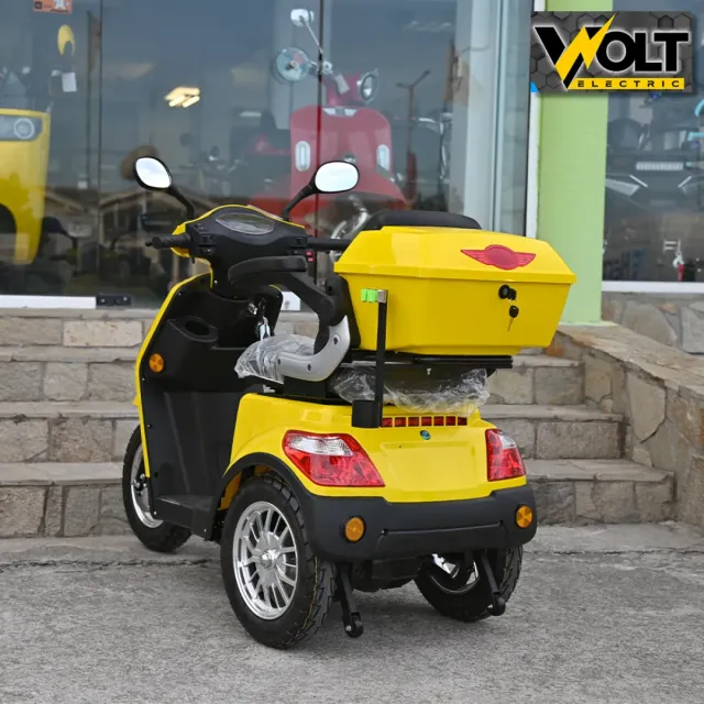 View 2 of Луксозна електрическа триколка VOLT Electric FM1, BT, рекуперация, магнитна спирачка, жълта