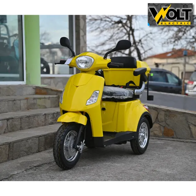 View 5 of Луксозна електрическа триколка VOLT Electric FM1, BT, рекуперация, магнитна спирачка, жълта