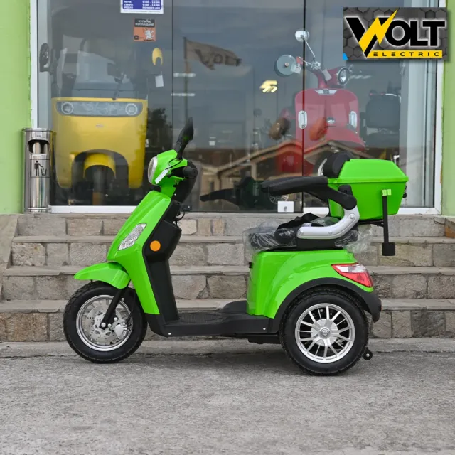 View 3 of Луксозна електрическа триколка VOLT Electric FM1, BT, рекуперация, магнитна спирачка, зелена