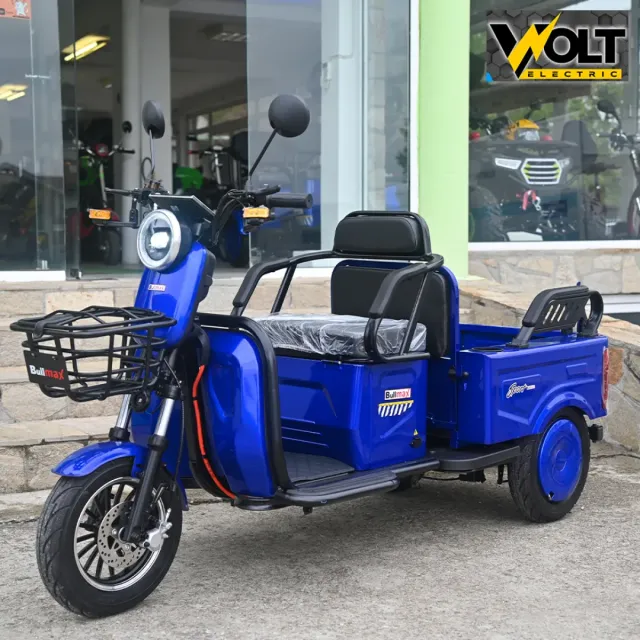 View 2 of Двуместна CARGO електрическа триколка BULLMAX A10 CE, 60V, 2800W, 20Ah, синя