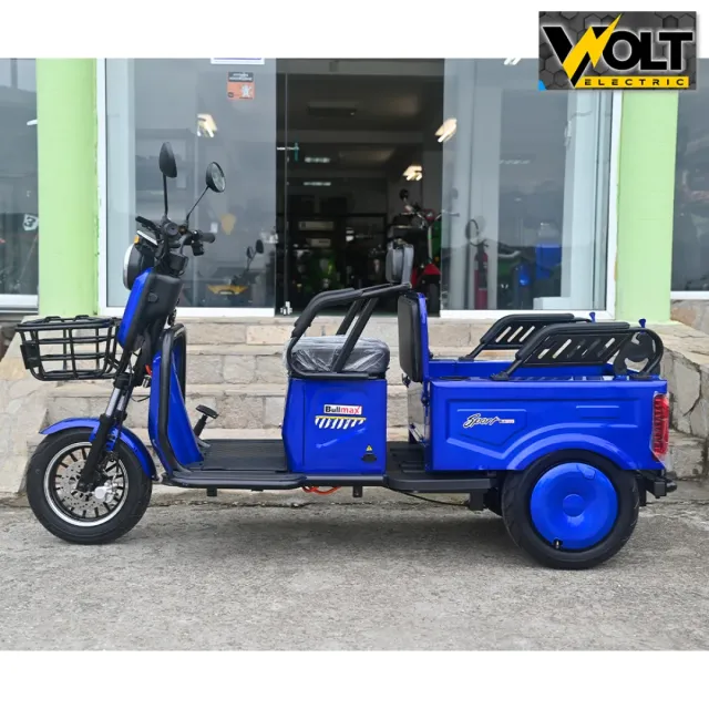 View 3 of Двуместна CARGO електрическа триколка BULLMAX A10 CE, 60V, 2800W, 20Ah, синя