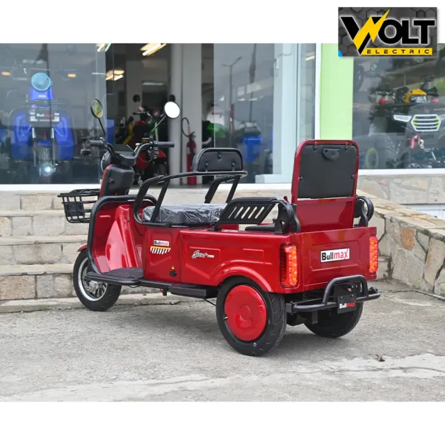 View 3 of Двуместна CARGO електрическа триколка BULLMAX A10 CE, 60V, 2800W, 20Ah, червена