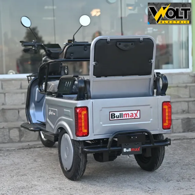 View 3 of Двуместна CARGO електрическа триколка BULLMAX A10 CE, 60V, 2800W, 20Ah, сив металик
