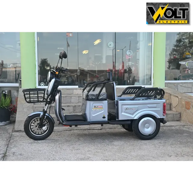 View 12 of Двуместна CARGO електрическа триколка BULLMAX A10 CE, 60V, 2800W, 20Ah, сив металик