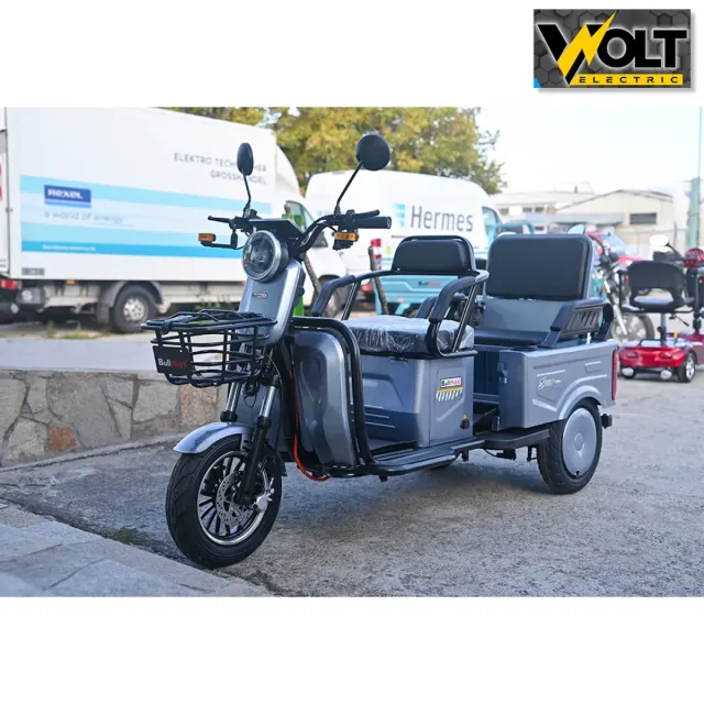View 13 of Двуместна CARGO електрическа триколка BULLMAX A10 CE, 60V, 2800W, 20Ah, сив металик