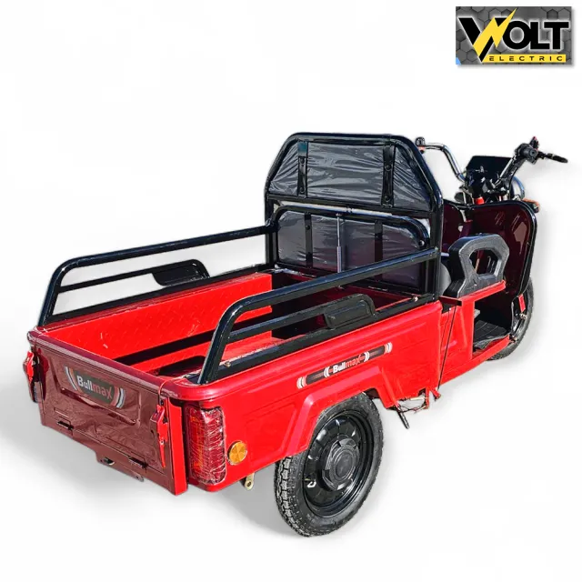View 2 of Електрическа cargo товарна триколка BULLMAX S-500, 60V, 20Ah, 500кг. товароносимост, червена
