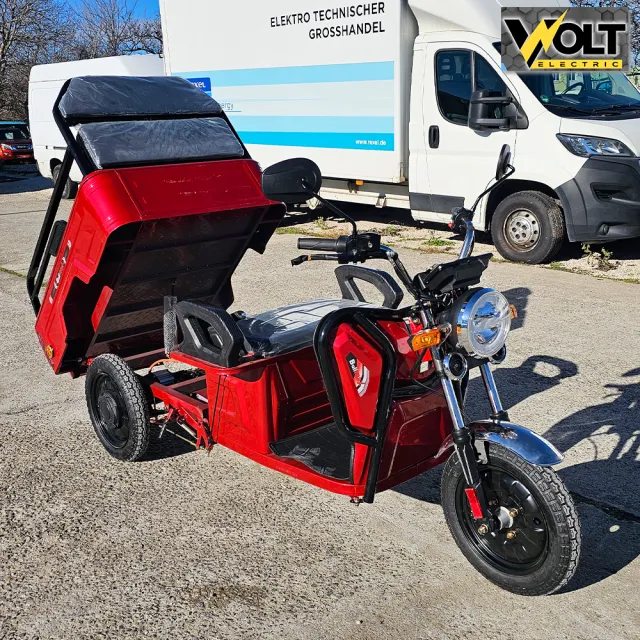 View 9 of Електрическа cargo товарна триколка BULLMAX S-500, 60V, 20Ah, 500кг. товароносимост, червена