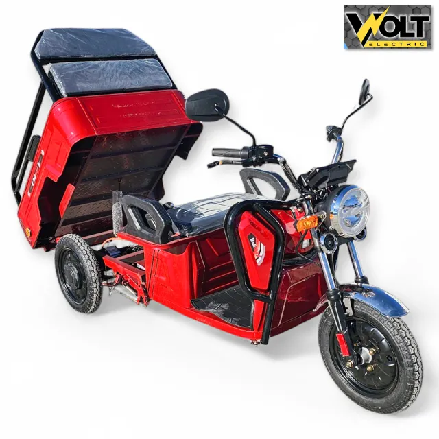 View 11 of Електрическа cargo товарна триколка BULLMAX S-500, 60V, 20Ah, 500кг. товароносимост, червена