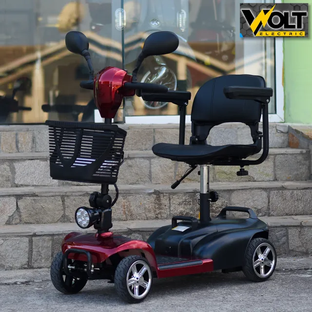 View 1 of Инвалидна електрическа четириколка Volt Electric N1 MAXI, разглобяема, 500W, червена